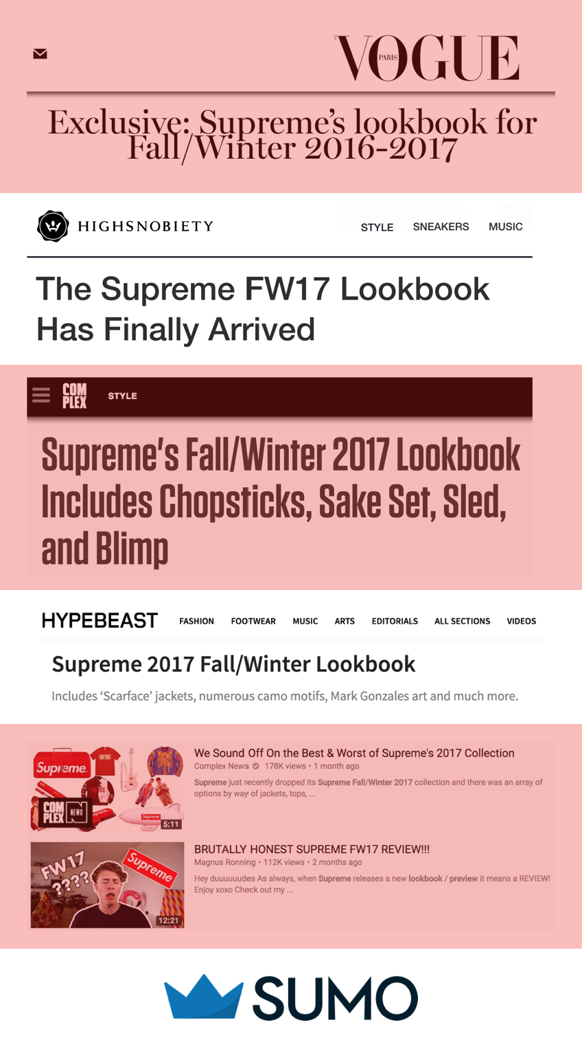 Supreme lookbook turinio strategija